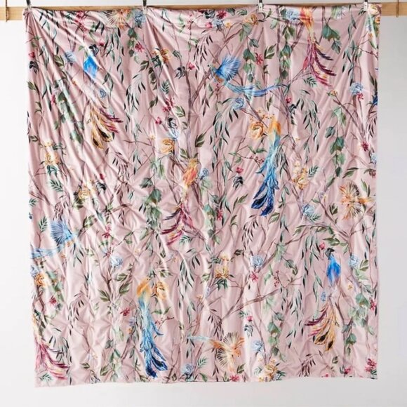 ANTHROPOLOGIE Pink Floral Velvet JOSIE Queen Quilt Comforter + 2 Matching Shams - Picture 2 of 7